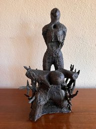 Modernist Bronze Sculpture Purchased From The Artist Matanya Abramson